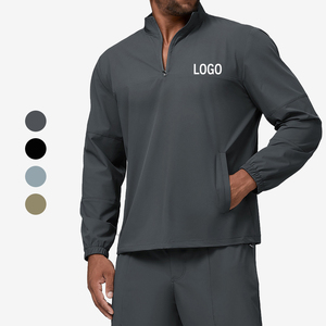 Felpa con Mezza Zip Unisex Personalizzata per Tutte le Stagioni, Leggera, ad Asciugatura Rapida, <span class=keywords><strong>Abbigliamento</strong></span> Sportivo per Fitness e Jogging, Tuta Casual con Cappuccio - Product Image 1