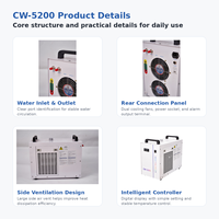 Refroidisseur laser CW5200 pour machine de gravure, refroidissement de broche, vente en gros, fournisseur OEM