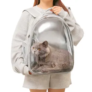 China fornecedor portátil transparente espaço respirável cápsula pet transportadora saco gato mochila