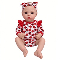 Boneka Bayi Reborn Vinyl MSYO 45cm Interaktif, Bisa Menangis, Tersenyum, Tidur, Suara Realistis, Romper Pink Berhias Ruffle dan Pita untuk Anak-Anak