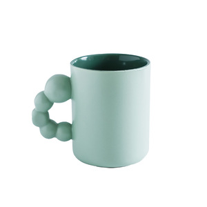 Mug en céramique artistique 401-500ml, finition mate, résistant aux hautes températures, couleur unie, cadeau de bureau - Product Image 3