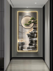 Decorazione per la casa soggiorno pittura creativa del paesaggio astratta di cristallo porcellana moderna pittura di <span class=keywords><strong>vetro</strong></span> con Led - Product Image 2