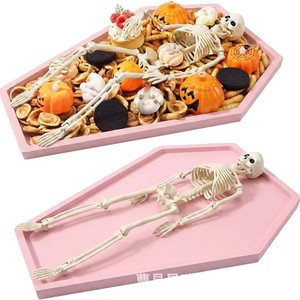 Plateau rose gothique en forme de cercueil pour Halloween, décoration, rangement de collations et bonbons, accessoire de bureau - Product Image 5