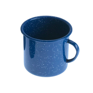 Tazas de camping esmaltadas azules con manchas, de 300 ml de capacidad, con logotipo personalizado para exteriores, regalos promocionales, tazas de café esmaltadas. - Product Image 1