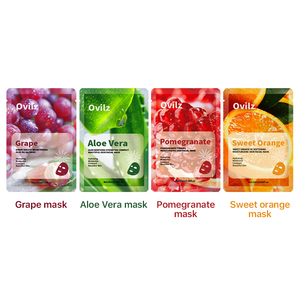Masker lembaran pencerah lidah buaya buah Korea, masker pelembap Perawatan Wajah untuk semua jenis kulit kustom OEM/ODM - Product Image 2
