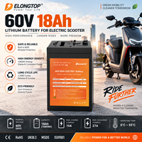 Batterie lithium-ion 60V 18Ah pour moto électrique, scooter électrique, vélo électrique, véhicule à deux roues, batterie rechargeable avec BMS