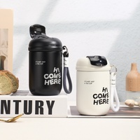 Bouteille d'eau isotherme portable en acier inoxydable à double paroi avec poignée, vente en gros