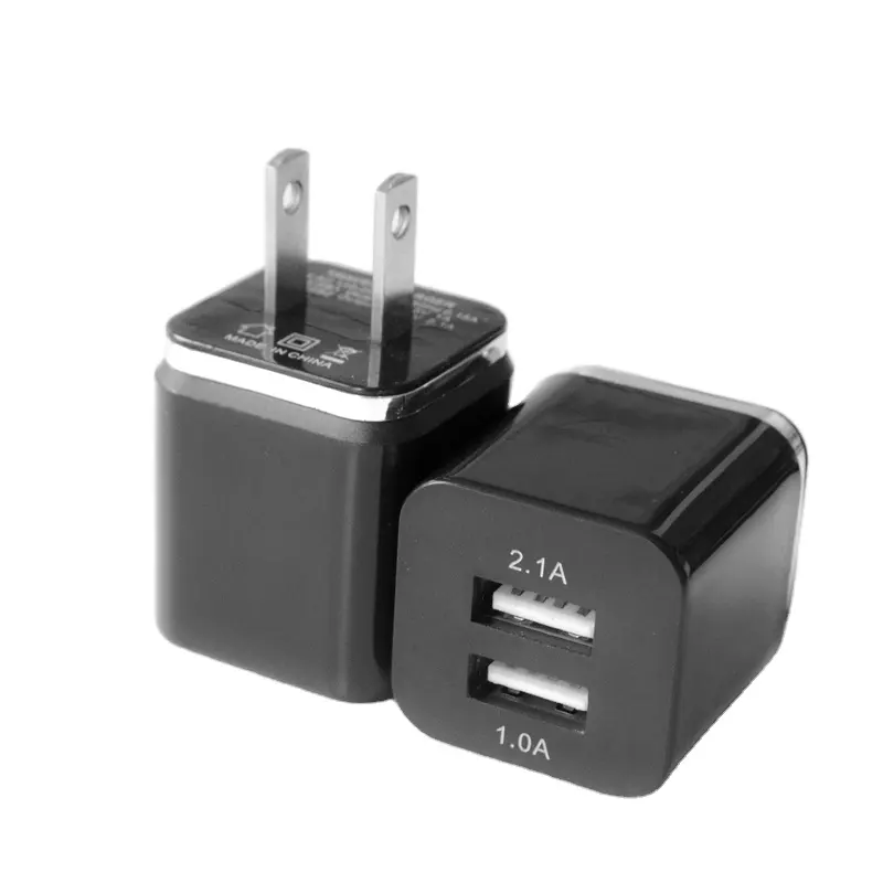 Cargador de teléfono para Samsung, suministro directo de fábrica de alta calidad, galvanoplastia, Color 5V 2.1A, alimentación completa, USB Dual, EE. UU., UE