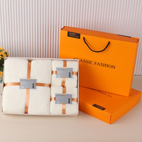 Ensemble de serviettes en microfibre corail trois pièces, très vendu, haute densité, absorbant, pour le bain, coffret cadeau personnalisé