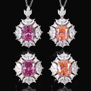 High Quality Eco-friendly Copper Bird Nest Cut 10*12MM Pink Cubic Zirconia Wedding Rings Jewelry Set for Bridal Events - Product Image 1