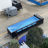 Piscine portable de 10 pieds en conteneur d'expédition - Piscine hors sol avec fenêtre en acrylique, installation facile DIY pour petit jardin, cour ou villa