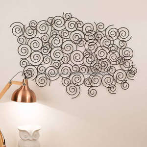 Arte de pared de estilo americano en metal con acabado recubierto de color negro, perfecto para decoración de sala de estar interior, tarifas más nuevas de gran tamaño - Product Image 2