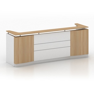 Comptoir de réception de bureau en verre sur mesure, design d'usine chinoise - Product Image 4