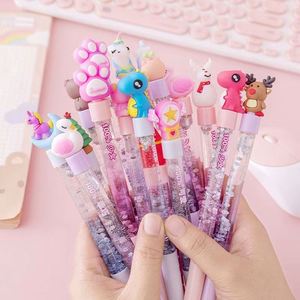 6 Pcsessential Black Ink Liquid Glitter Gel <b>Pen</b> Students Made of Metal for Back to School - Product Image 1