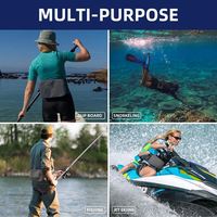 Sac banane étanche portable multi-usages avec compartiment en maille pour SUP, plongée, pêche, jet ski, plage, camping et voyages