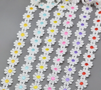 15 Yards Daisy Zon Bloem Kant Geborduurde Trim Linten Voor Naaien En Art Ambachtelijke Projecten