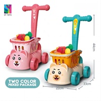 SY TOYS Nouveauté Jouet Éducatif 15 Pièces en Plastique pour Cuisine, Fruits et Légumes de Simulation, Chariot de Courses Ourson