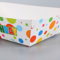 Papier-Serviertablett mit Happy-Birthday-Motiv, Individuell Bedruckt für Partysnacks, Catering, Takeaway, Picknick, Events und Feiern