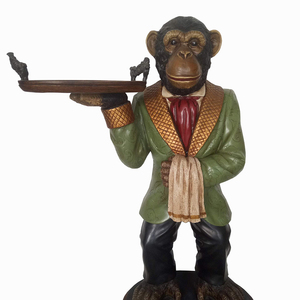 Estatua <span class=keywords><strong>de</strong></span> Mono Sirviente Famoso, Grande, Moderna, Decorativa para Restaurante, <span class=keywords><strong>de</strong></span> Fibra <span class=keywords><strong>de</strong></span> Vidrio - Product Image 3