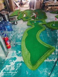 Usine en gros 9 trous de <span class=keywords><strong>Golf</strong></span> vert sur mesure <span class=keywords><strong>Mini</strong></span> <span class=keywords><strong>Golf</strong></span> Putting Green intérieur extérieur pratique Portable grande taille mettre tapis - Product Image 4