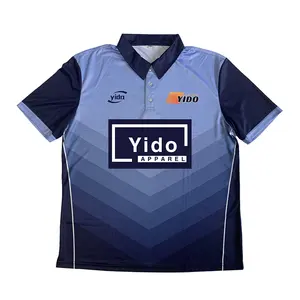 Khuy Áo Sơ Mi Chơi Cricket Thiết Kế Tùy Chỉnh Miễn Phí Tay Ngắn Áo Thun Polo Polyester MOQ Thấp Cho Nam