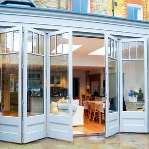 Современный французский дизайн маленькая 4 сезона стеклянная комната зимний садовый домик алюминиевый солярий с складной дверью для открытого двора