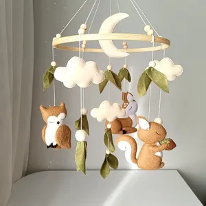 Nâng Cấp Mới Trẻ Em Treo Điện Thoại Di Động Đồ Chơi Montessori Đáng Yêu Sóc Elk Owl Khâu Tay Babe Cot Điện Thoại Di Động Bé Phòng Trang Trí Thủ Công - Product Image 3