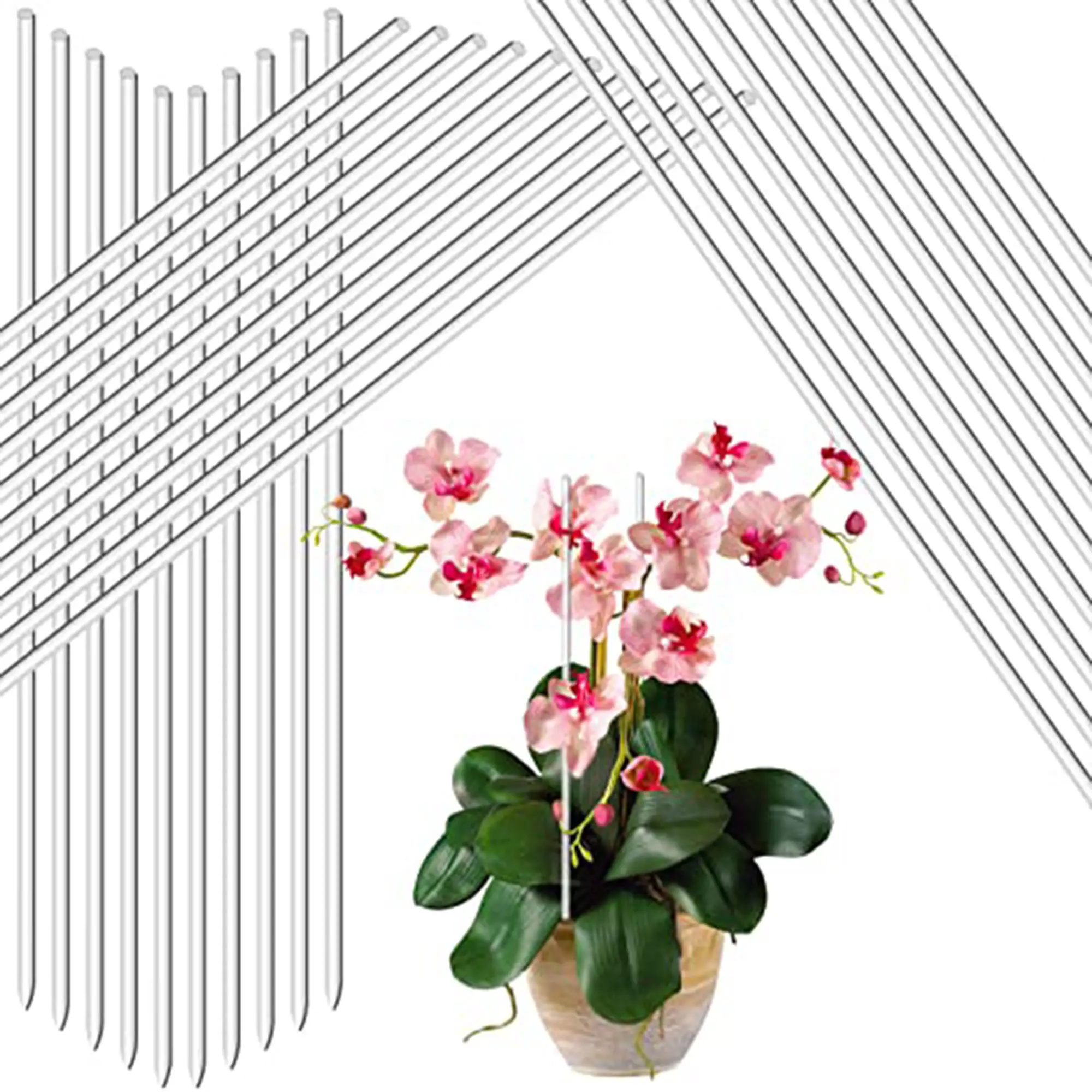 Acrylic Clear Orchid Stakes,Reusable Plant Garden Sticks Indoor Potted Plant Support Stakes for Supporting Single Stems