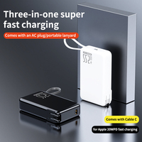 Cargador Portátil TDX TA1 Mini Tipo-C de 20W/15W con Carga Rápida, Alta Capacidad de 20000mAh, Batería de Litio-Polímero, Pantalla Digital y Enchufe Universal AC