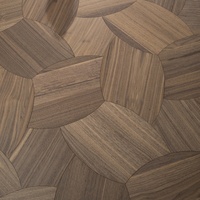 Parquet composite en bois massif à motifs irréguliers incrustés, adapté aux bébés, en noyer noir, en forme de lotus, artistique