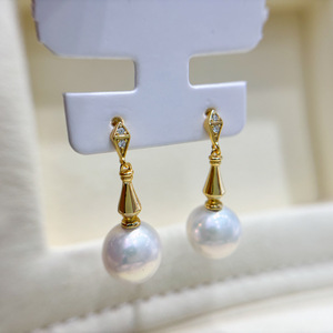 Accessoires en argent S925 pour la création de bijoux, plateau vide avec perles rondes de 8 à 13 mm et crochet d'oreille, design simple, boucles d'oreilles 21643 - Product Image 1