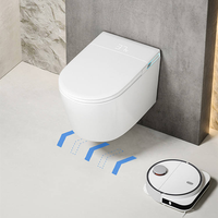 Toilette intelligente murale IPX4 avec chasse d'eau, étanche, nettoyage mobile, télécommande, toilette automatique intelligente