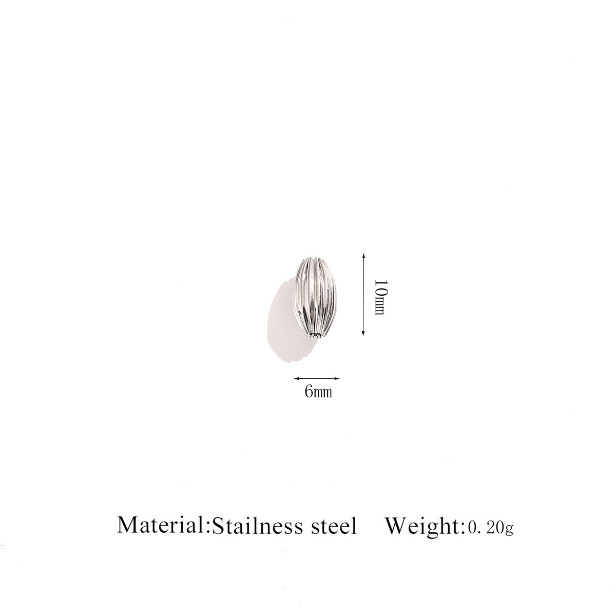 steel-colored olive bead inner diameter: 1.5mm