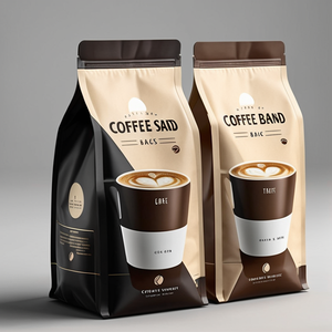 Sac à café anti-odeur avec valve Impression personnalisée à barrière haute de 8oz Pochette à fermeture éclair debout en feuille d'aluminium - Product Image 3