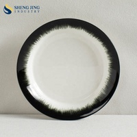 Four à Offre Spéciale Céramique Glze Rond Plats Profonds et Assiettes Porcelaine Restaurant Vaisselle Hôtel Poterie Platos Salade Soupe Plateau
