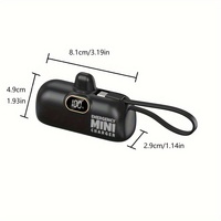 CHXDEV 2 en 1 Mini pantalla LED Powerbank 5000 MAh Estación de Banco de energía pequeño cargador portátil para iPhone carga tipo C cargador