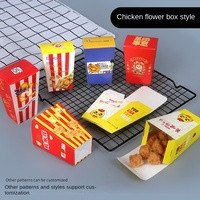 Boîte à emporter carrée jetable pour frites et nuggets de poulet, boîte à grignoter commerciale