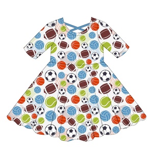 HIPPO KIDS ODM <span class=keywords><strong>Robe</strong></span> décontractée pour filles, printemps-automne, imprimés floraux et papillons, style skater, tricotée, respirante, longueur genou - Product Image 6