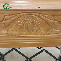 Cercueil en bois de paulownia solide et bon marché de style européen, provenant de fournitures funéraires chinoises, cercueil de crémation en bois de peuplier de Caoxian