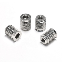 Low Price Stainless Steel 303 M8 Fully Threaded CNC Machined Wood Furniture Threaded Insert