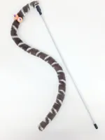 Jouet interactif pour chat Caterpillar anti-morsure, long, en peluche, avec gros yeux et clochette, à tenir à la main