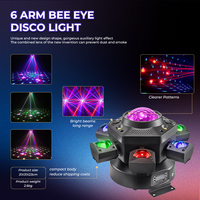 Lumières de scène disco à 6 bras 150W Bee Light, éclairage disco Rgbw, éclairage LED Par Can pour scène, éclairage de scène pour fête, club, bar, DJ, spectacle
