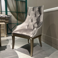 Chaise de salle à manger MEDIC au design moderne américain et européen, dossier haut, boucle, couleur personnalisable, tissu en velours, durable, hôtel, villa