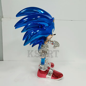 Bức tượng con nhím một tác phẩm nghệ thuật Nhựa mạ điện một trang trí trong nhà một nhân vật hành động phim hoạt hình và một con nhím màu xanh tùy chỉnh - Product Image 2