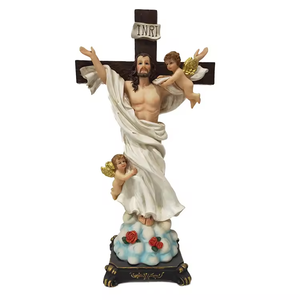 Artisanat religieux en résine la sainte famille statues catholiques cœur sacré de Jésus décoration de table à la maison ou décoration d'église - Product Image 3