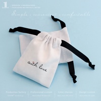 Sac à bijoux en toile de coton avec cordon de serrage imprimé de logo personnalisé petite pochette à bijoux en toile cadeau
