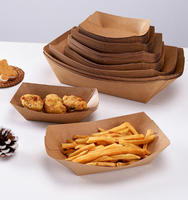 Boîtes carrées rigides jetables en papier kraft épais et résistant à l'huile pour sushis, aliments pour bébés, conserves, poulet frit, hot-dogs, frites