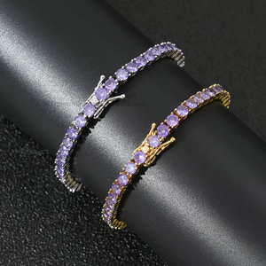 Hip Hop <b>Bracelet</b> 4mm <b>Copper</b> Inlaid Zircon Tennis Chain Couple Hip Hop Accessories Tanjing Fashion Lijing Necklace - Product Image 1