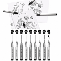 Stylos marqueurs d'art Sta Micro-Pens, pointe de 0,05 à 0,8 mm, stylo à dessin noir pour le croquis