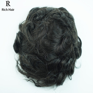 Nhà Máy Trực Tiếp Bán Richair-Handmade Đầy Đủ Cho Thụy Sĩ Ren Tóc Giả Cho Nam Giới Tự Nhiên Tóc Kinky Thẳng Nước Bán Buôn Ấn Độ - Product Image 2